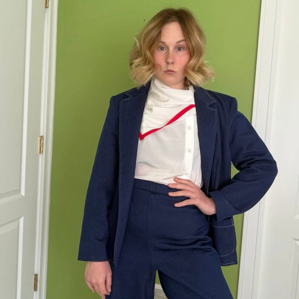Vintage 1970s faux denim suit